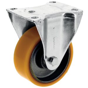 Roulette fixe sur platine roue althane charges moyennes Fortainer, diamètre 100 mm, charge 200 kg - GUITEL HERVIEU - 494166