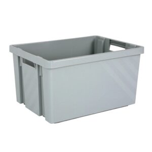 Bac gerbable et emboitable polypropylène, coloris gris, 30 litres - NOVAP - 347362