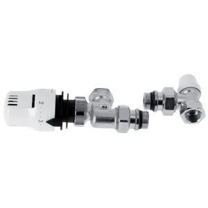 Kit robinetterie radiateur complet TOME équerre inversé 15x21 - LEGALLAIS - 458907