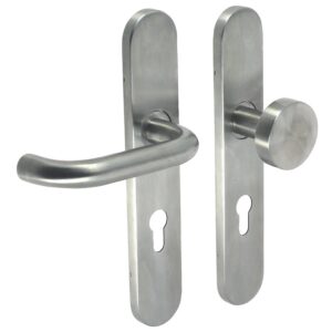 Ensemble inox sur plaques pour portes palières clé I contrecoudé Boëdic droite - LEGALLAIS - 449723