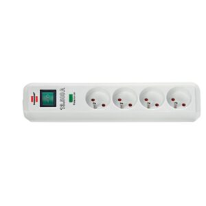 Multiprise Eco-line à bloc 4 prises 2P+T parasurtenseur 13500A - blanc - BRENNENSTUHL - 500571