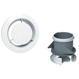 Bouche fixe d'extraction sanitaire Ø80 mm + manchon placo 3 griffes - AXELAIR - 102587