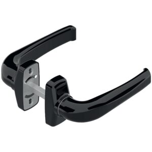 Béquille double sur rosace type Crystal carré de 8 x 144 mm entraxe de fixation 43-50 mm relevage à 80° gris RAL 7016 - LA CROISÉE DS - 117840