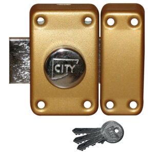 Verrou à bouton de sûreté sur n° KCF 005501 - Huisserie bois City 25 - cylindre longueur 45 mm - ISEO CITY - 641012