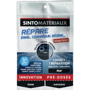 Mastic REPARE DOSE EPOXY blanc rebouche reconstitue les éclats trous et fissures sur faïence émail et céramique 2x15g - Sinto - 152686