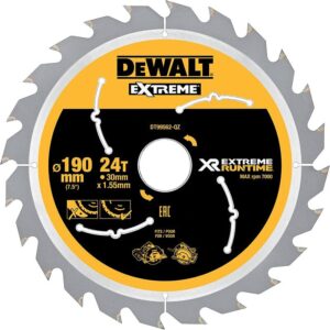 Lames de scie circulaire Ø 190 mm alésage 30 mm 36 dents XR Extreme Runtime - DEWALT - 541297