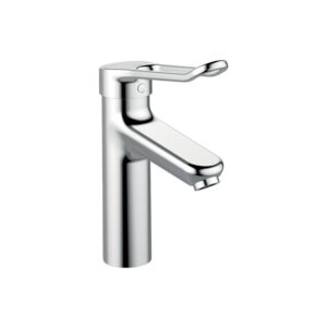 Mitigeur de lavabo version "grande" à manette ajourée sans tirette ni vidage Okyris Pro CH3 (5 l/min) - chromé - PORCHER - 629777