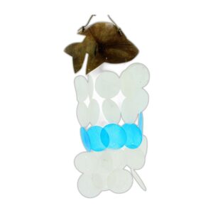Carillons Éoliens Noix de Coco & Capiz - Dauphins Bleus - 30 cm- Vendu par 1