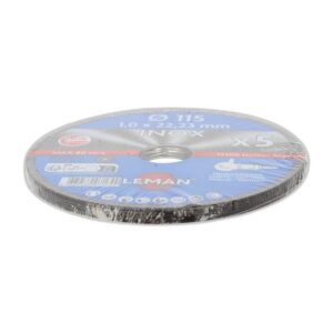 LOT DE 5 DISQUES TRONCONNAGE INOX 115X1.0X22.23 MP - SET05.1151049 - LEMAN