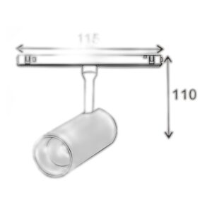 Spot LED Série 16mm 10W pour rail magnétique Blanc 48V 3000K - Ledme - LM3618
