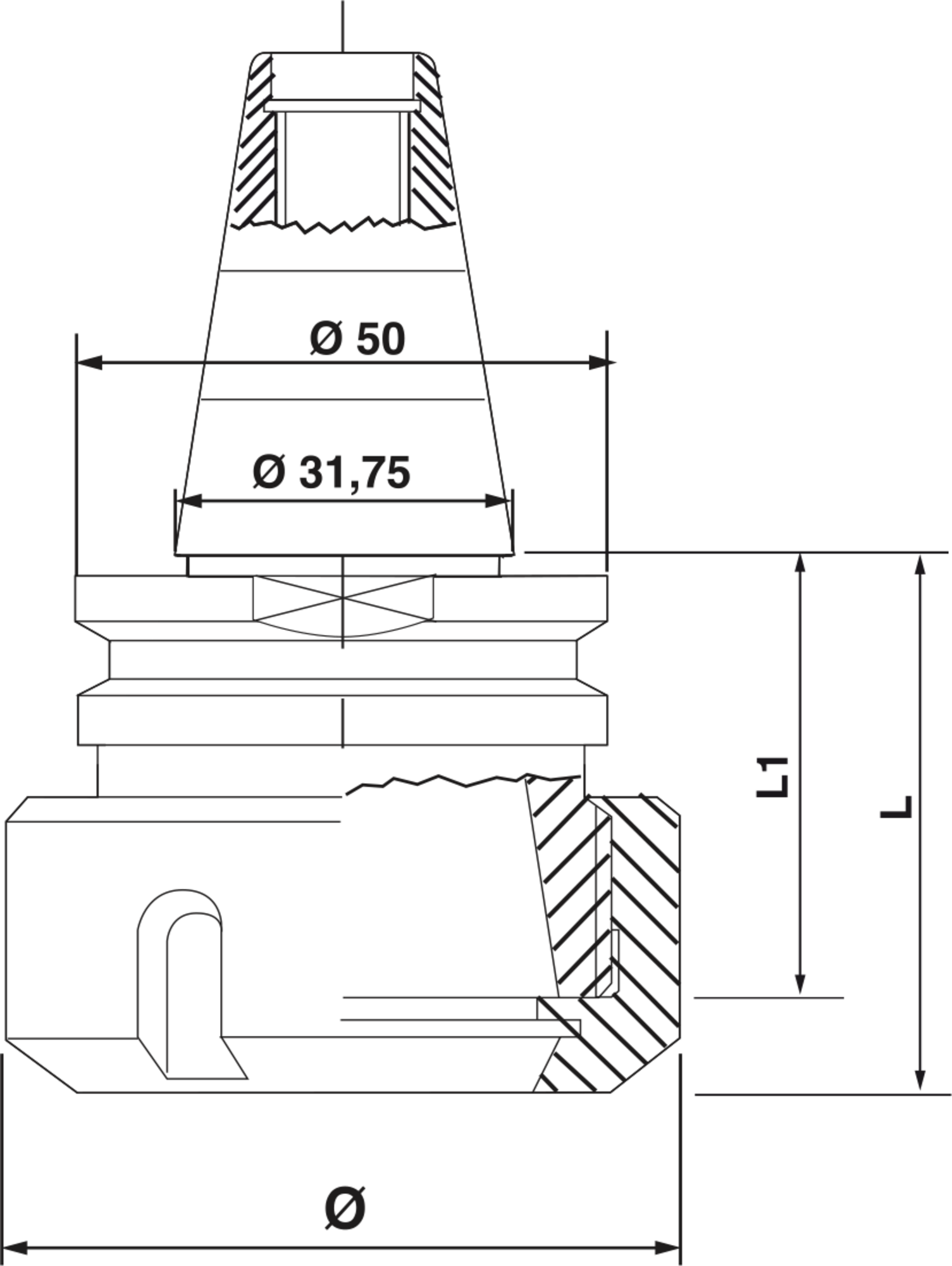 CONE ISO30 COURT PORTE-PINCE GRS25 +TIRANT - 890.021.060 - LEMAN – Image 3