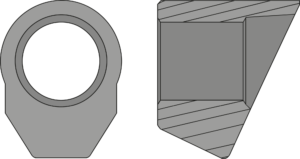 ECROU OGIVE TRAPEZOIDAL FILETAGE M8 GAUCHE - OGIVE.TRAPEZ.M8 - LEMAN