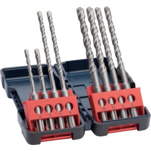 Coffret 8 forets béton SDSPlus Toughbox, 1 pièce de 5x110mm, 6x110mm, 2 pièces de 6x160mm, 8x160mm, 10x160mm - BOSCH - 186811