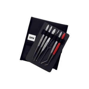 Trousse de 6 brucelles en acier inoxydable 365-TR6A - SAM outillage - 207888