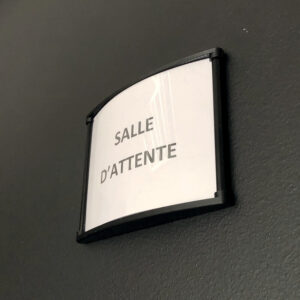 Porte-étiquettes Signy Premium - 105 x 80 mm - anodisé argent avec embouts à clipser - LEGALLAIS - 588220