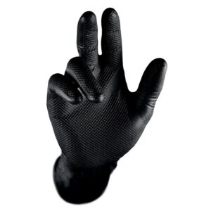 Gants jetables 246BK en nitrile Noir, non poudré avec poignée texturée - 6 mil (0,15 mm) - Boîte de 50 gants - Taille 8 - PIP - 588437