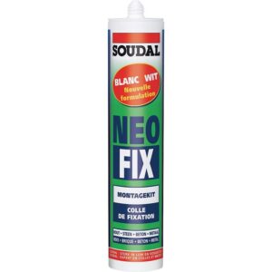 Colle de fixation solvantée NeoFix prête à l'emploi à base de caoutchoucs synthétiques blanc cassé cartouche de 310ml - SOUDAL - 605930