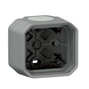 Boîtier saillie 2 embouts à membrane 1 poste étanche Plexo gris - Legrand - 610102