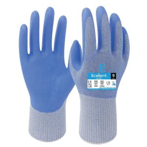 Gants anticoupure 12-383 polyester/nitrile - coupure E - bleu - taille 7 - la paire - XCELLENT - 635498