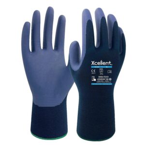 Gants 18-002 NYLON/NITRILE Jauge 18 Dextérité Bleu marine taille 9 - la paire - XCELLENT - 635281