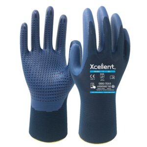 Gants 18-003 nylon/nitrile Jauge 18 bleu/noir taille 7 - la paire - XCELLENT - 635722