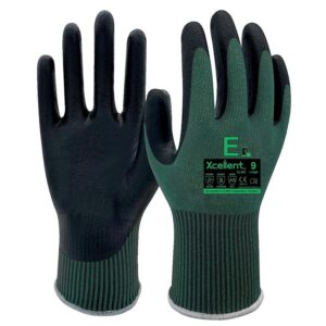Gants anticoupure 12-361 à enduction nitrile - coupure E - vert - taille 8 - sachet de 12 paires - XCELLENT - 635687