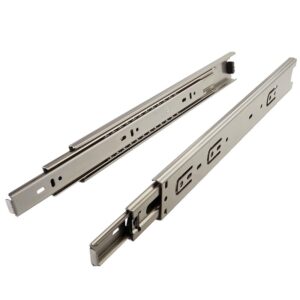 Coulisse à billes télescopiques en inox - sortie totale - charge 45 kg - longueur 250 mm - SYNERCIA - 658535
