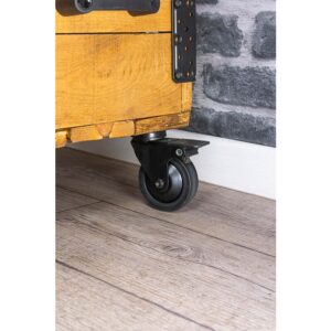 Roulette design Novo pivotante à platine - 42 x 42 mm - avec frein - charge 40 kg - finition noir - Interges - 660670