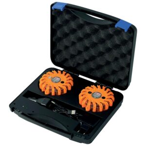 Balises LED rechargeables et magnétiques 16 LED ultra-Bright avec 9 modes mallette de transport avec 2 balises - TALIAPLAST - 605629