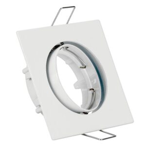 Spot encastré sans lampe carré orientable blanc GU10 - ASLO - 668027