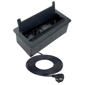 Bloc prise Inbox avec cache noir 2xPC 2xUSB 1xRJ45 1xHDMI - SYNERCIA - 667523