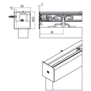 Cache de finition latéral pour rail et bandeau de porte coulissante intérieur Palma - LEGALLAIS - 648756