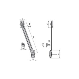Compas pour châssis à soufflet ALT 3 longueur 150 mm pour profilés à gorge européenne la paire - FAPIM - 644781