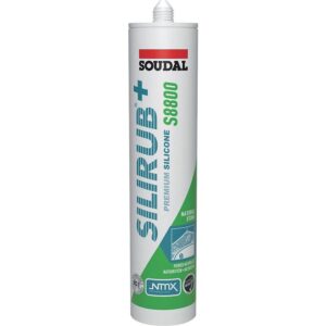 Mastic sanitaire monocomposant Silirub+ S8800, coloris gris joint cartouche de 300ml - SOUDAL - 114202