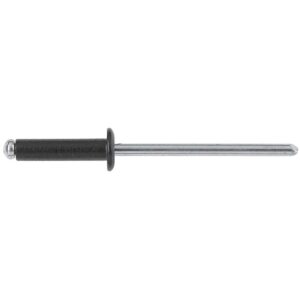 Rivets ALX noirs 9005 tête ronde standard 4x12mm plage de serrage 6-8mm perçage 4,2mm blister de 50 pièces - DEGOMETAL - 113467