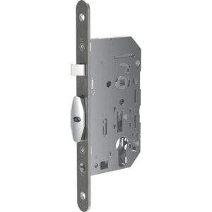 Serrure à larder d'urgence D 466 simple fouillot têtière noire bouts ronds gâche rénovation G39 main droite réversible - VACHETTE ASSA ABLOY - 158316