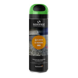 Traceur aérosol marquage de chantier fluorescent S-MARK vert, tenue 3 à 6 mois - 500ml - TECHNIMA SOPPEC - 154102