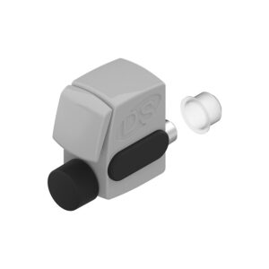 Arrêt de vantail coulissant S'Hestia manuel Easy Control pêne L14 gris RAL 9006 - LA CROISÉE DS - 172610