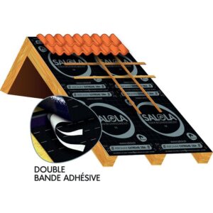 Écran sous-toiture AEROMAX EXTREME 2BA à 2 bandes adhésives 200g/m² pour montagnes et panneaux solaires rouleau 50mx1,5m - SALOLA - 159170