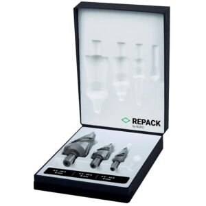 Coffret de 3 forets coniques étagés HSS 101 diamètre 4 à 12 / 4 à 20 / 4 à 30 mm coffret repack - RUKO - 173639