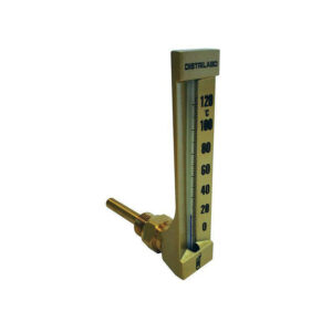 Thermomètre industriel équerre en verre 0/120°C plongeur 63 mm moyen modèle - DISTRILABO - 191349