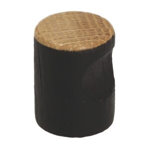 Bouton en bois CS 22671 - diamètre 23 mm - hauteur 30 mm - noir et bois vernis - Interges - 211866