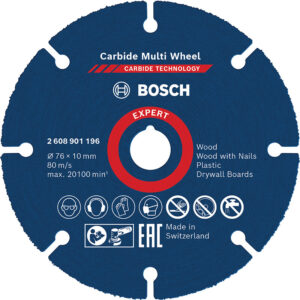 Disque à tronçonner Expert Carbide Multi Wheel 76mm, 1mm, 10mm - BOSCH - 216549