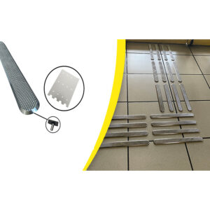 Bandes d'aide à l'orientation en inox 316 - lot de 12 barettes avec gabarit - adhésives - WATTELEZ - 212293