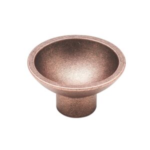 Bouton zamak Tazza - diamètre 53 mm - finition vieux cuivre - METAKOR - 229289