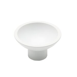 Bouton zamak Tazza - diamètre 53 mm - finition blanc mat - METAKOR - 229282