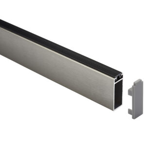 Tube de penderie rectangulaire 32,3 x 11,8 avec joint anti-bruit - en aluminium finition anodisé - longueur 2000 mm - SYNERCIA - 229478