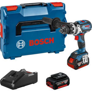 Perceuse visseuse à percussion sans fil 18V - GSB 18V-110 C 4,0Ah GAL 18V-40, 2 batteries et chargeur dans coffret L-Boxx - BOSCH - 221785