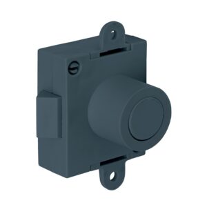 Serrure monopoint avec pêne demi-tour Push Lock - spéciale salle de bain - axe 25 mm - réversible - anthracite - JUNIE - 231529