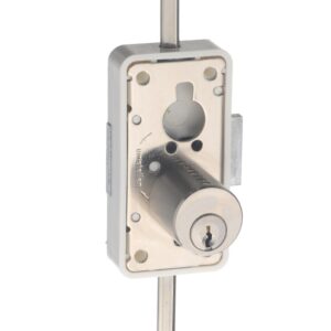 Serrure de meuble 3 points espagnolette 7061 - cylindre rond Ø 22 mm - axe 20 mm - droite - JUNIE - 231641